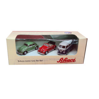 Schuco 8399056 VW Boble Sedan, VW Boble Cabriolet, VW Transporter T1 Minibus