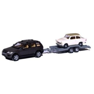 Wiking 0097 40 37 VW Touareg m. Autotrailer & Trabant