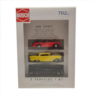 Busch 5997 1952 Cadillac Sedan, 1956 Chevrolet Corvette, 1957 Chevrolet Bel Air Sedan